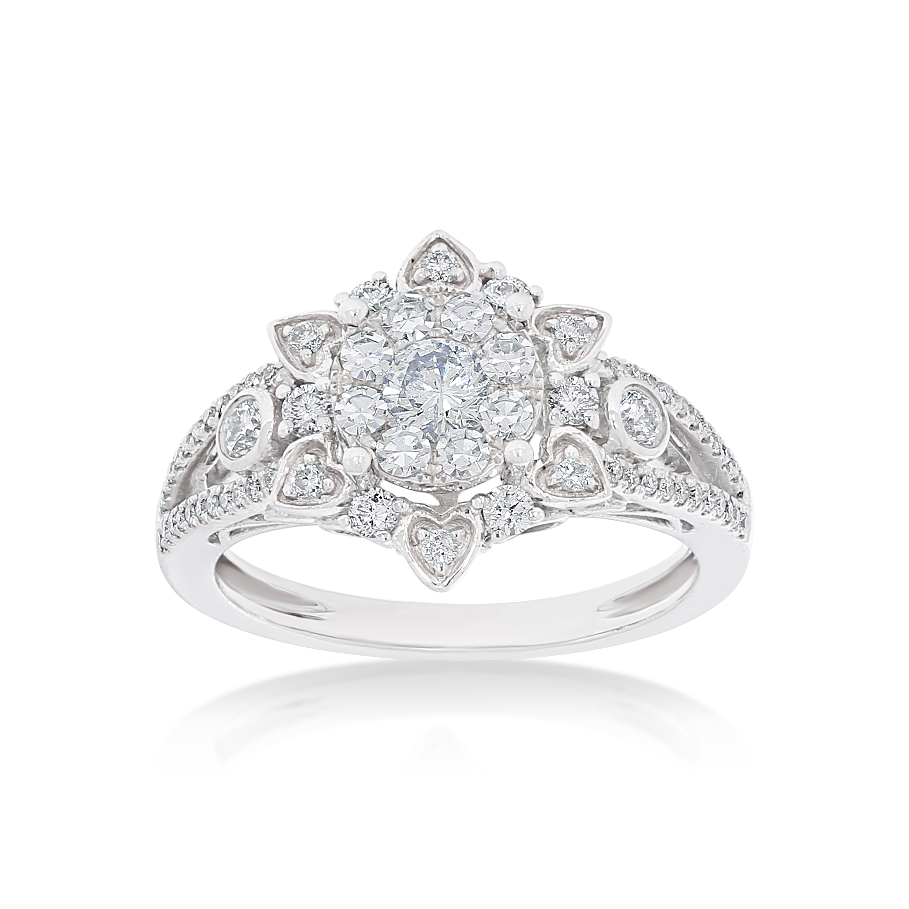 Diamond Engagement Ring 0.90 ct. 14k White Gold